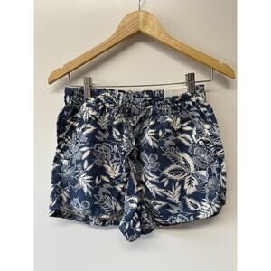 American Eagle Womens Shorts Blue Floral Pull-On Drawstring Hi Rise Size S